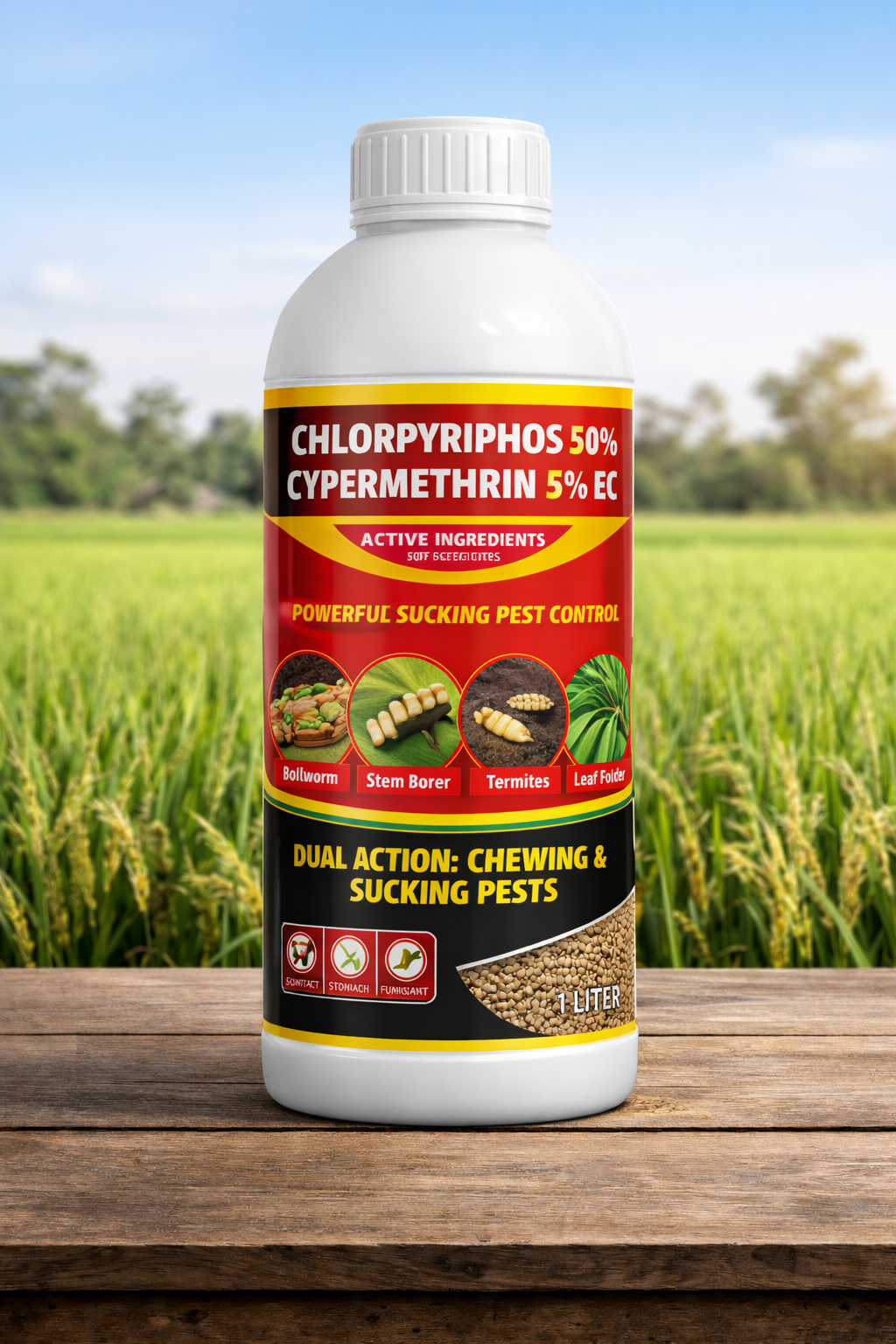 Chlorpyriphos 50% + Cypermethrin 5% EC